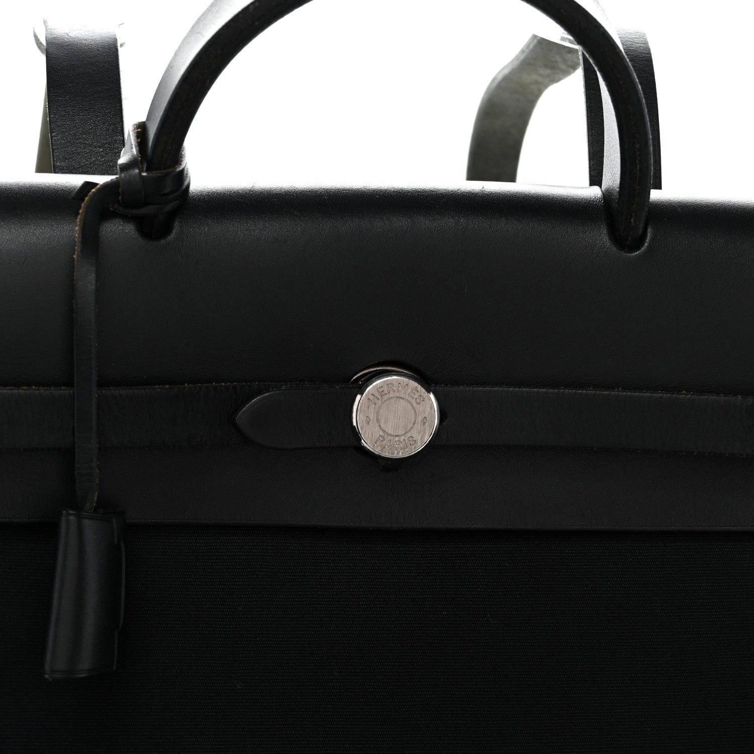 Hermes Toile Vache Calfskin Herbag 30 PM Backpack Black 7 of 10