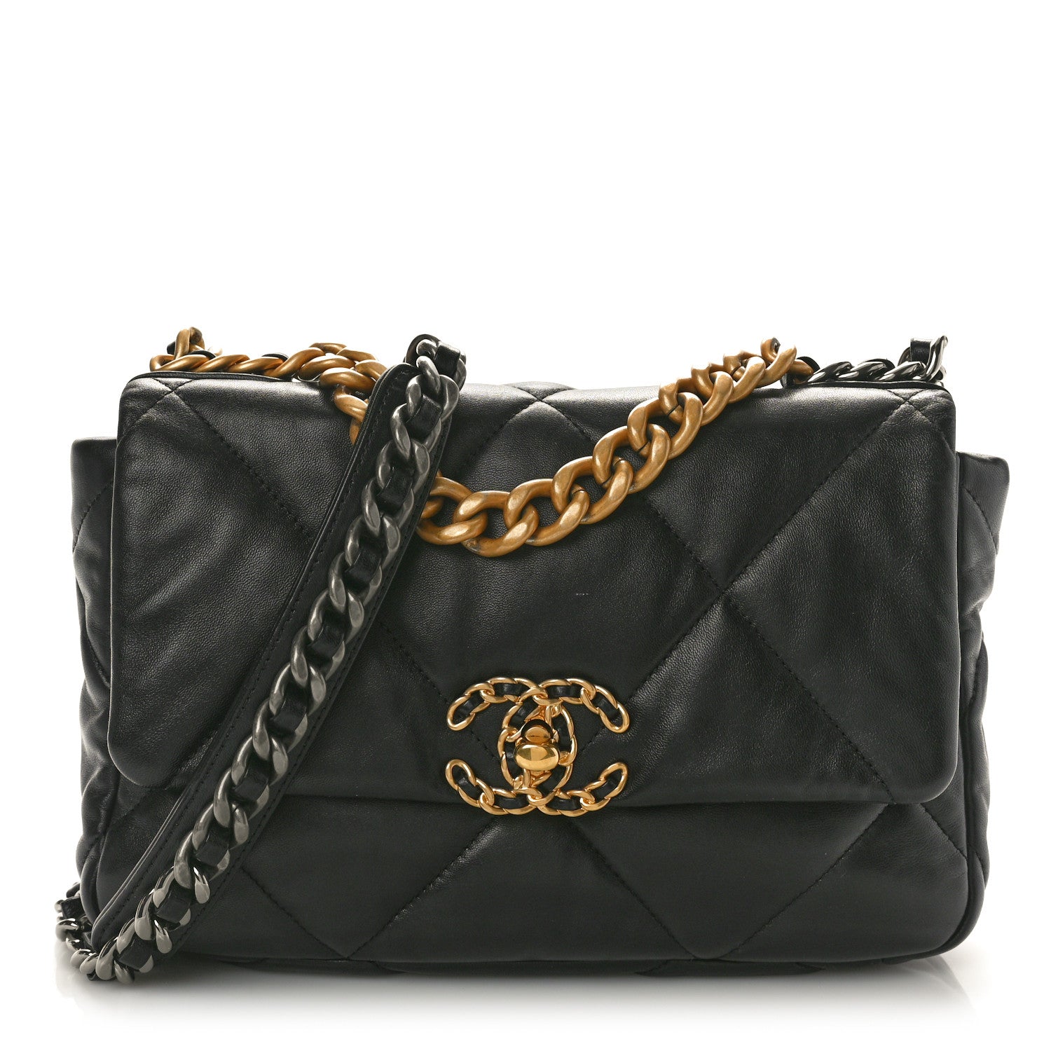 Chanel Lambskin Quilted Medium Chanel 19 Flap Black 1 of 11