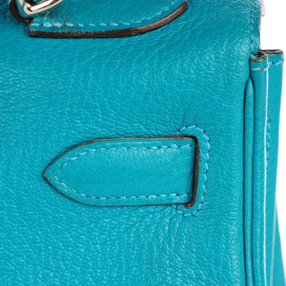 Hermes Chevre Mysore Kelly Retourne 32 Bleu Paon 16 of 23