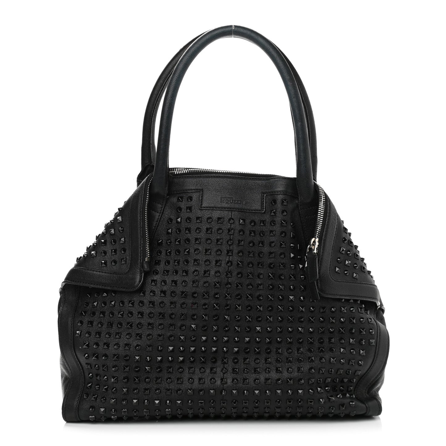Lambskin Studded Large De Manta Tote Black