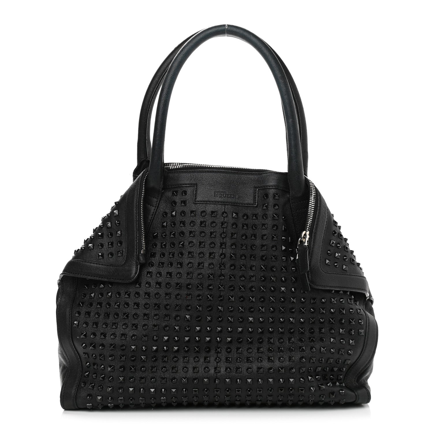 Alexander McQueen Lambskin Studded Large De Manta Tote Black 1 of 13