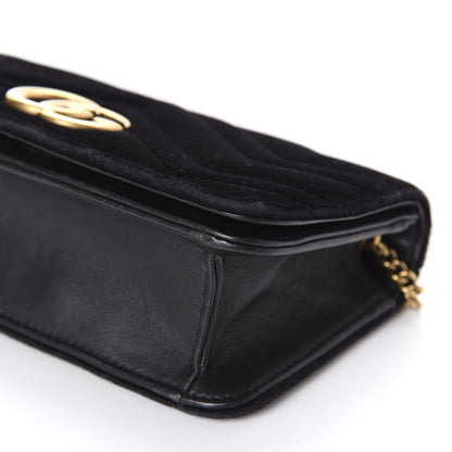 Gucci Velvet Matelasse GG Marmont Mini Bag Black 6 of 8