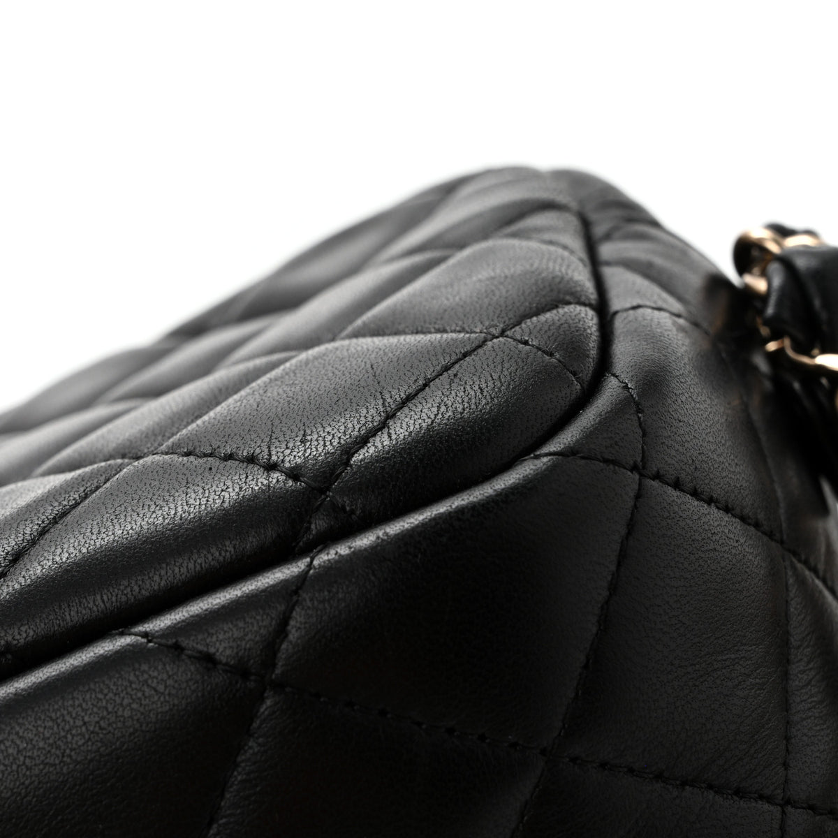 Lambskin Quilted Small Timeless Camera Case Black