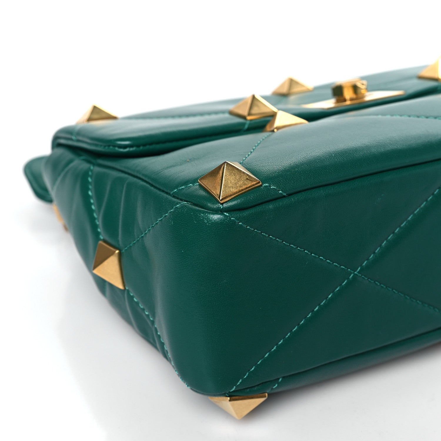 Valentino Garavani Nappa Large Roman Stud Shoulder Bag Jungle 7 of 10