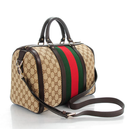 Gucci Monogram Vintage Web Medium Boston Dark Brown 3 of 7
