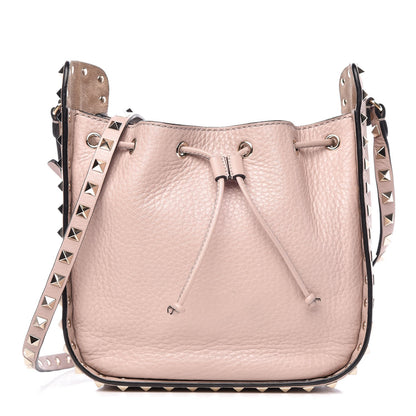 Valentino Garavani Alce Printed Calfskin Rockstud Bucket Bag Poudre 1 of 9