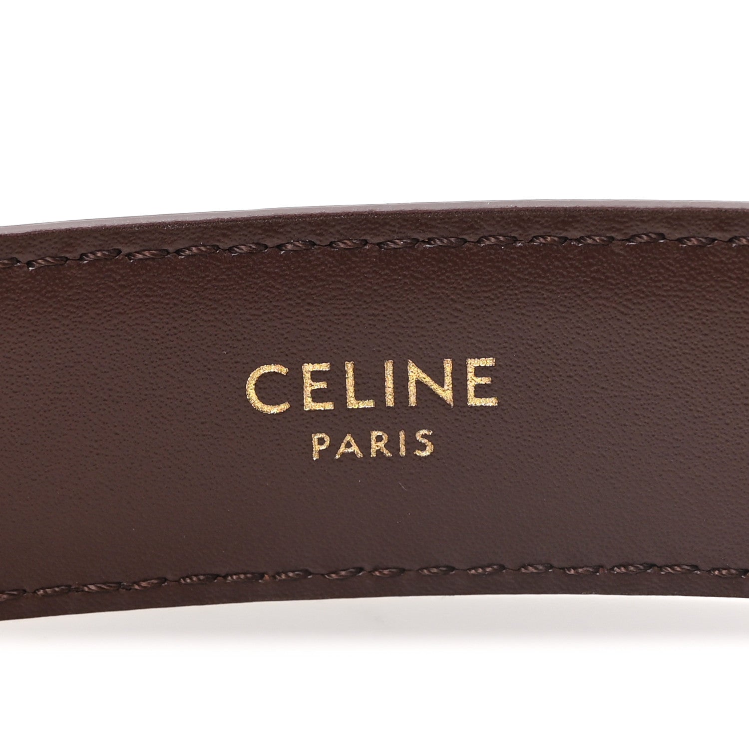 Celine Box Calfskin Medium 25mm Triomphe Belt 75 30 Chestnut 3 of 6