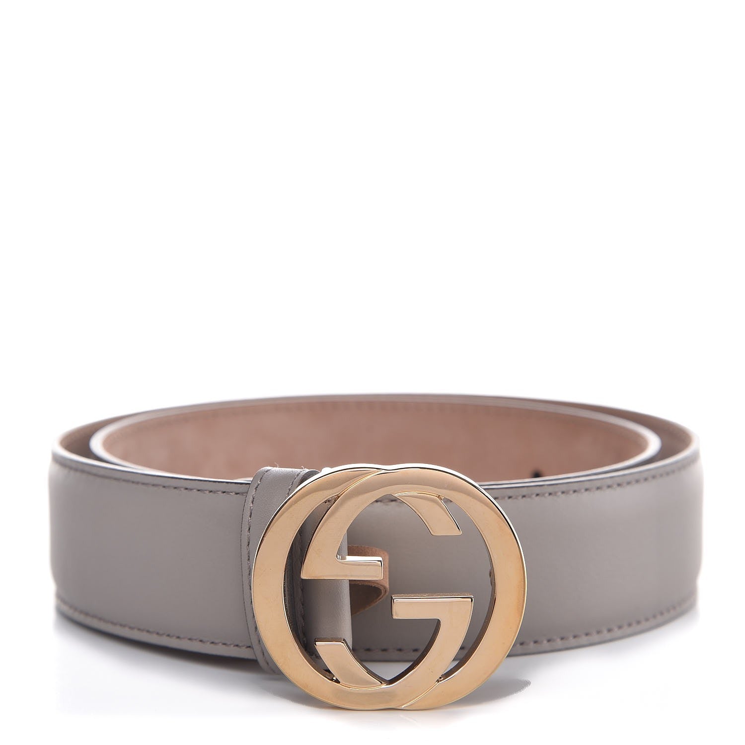 Gucci Moon Calfskin Interlocking G 37mm Belt 80 32 Storm Grey 1 of 7