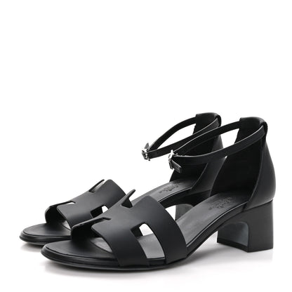 Hermes Calfskin Encens 50 Sandals 37.5 Black 3 of 8