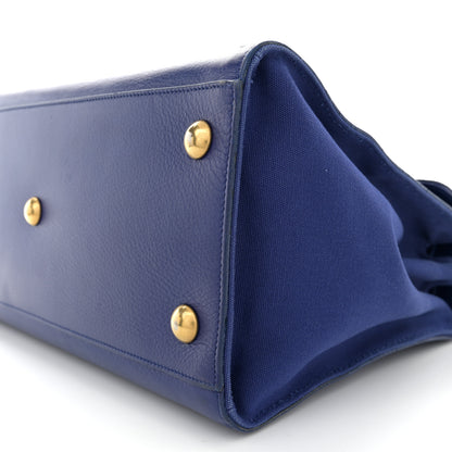 Saint Laurent Calfskin Canvas Medium Muse Two Blue 10 of 13