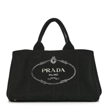 Prada Canvas Large Canapa Logo Tote Black 1 of 10