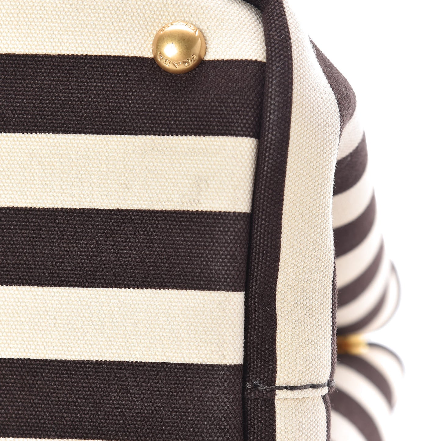 Canapa Striped Logo Tote Tabacco