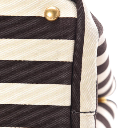 Prada Canapa Striped Logo Tote Tabacco 11 of 11