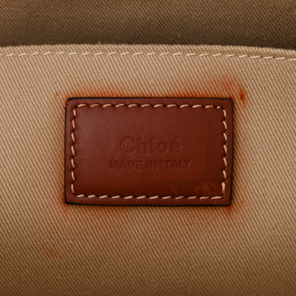 Chloe Cotton Calfskin Medium Woody Ribbon Tote White Brown 6 of 17