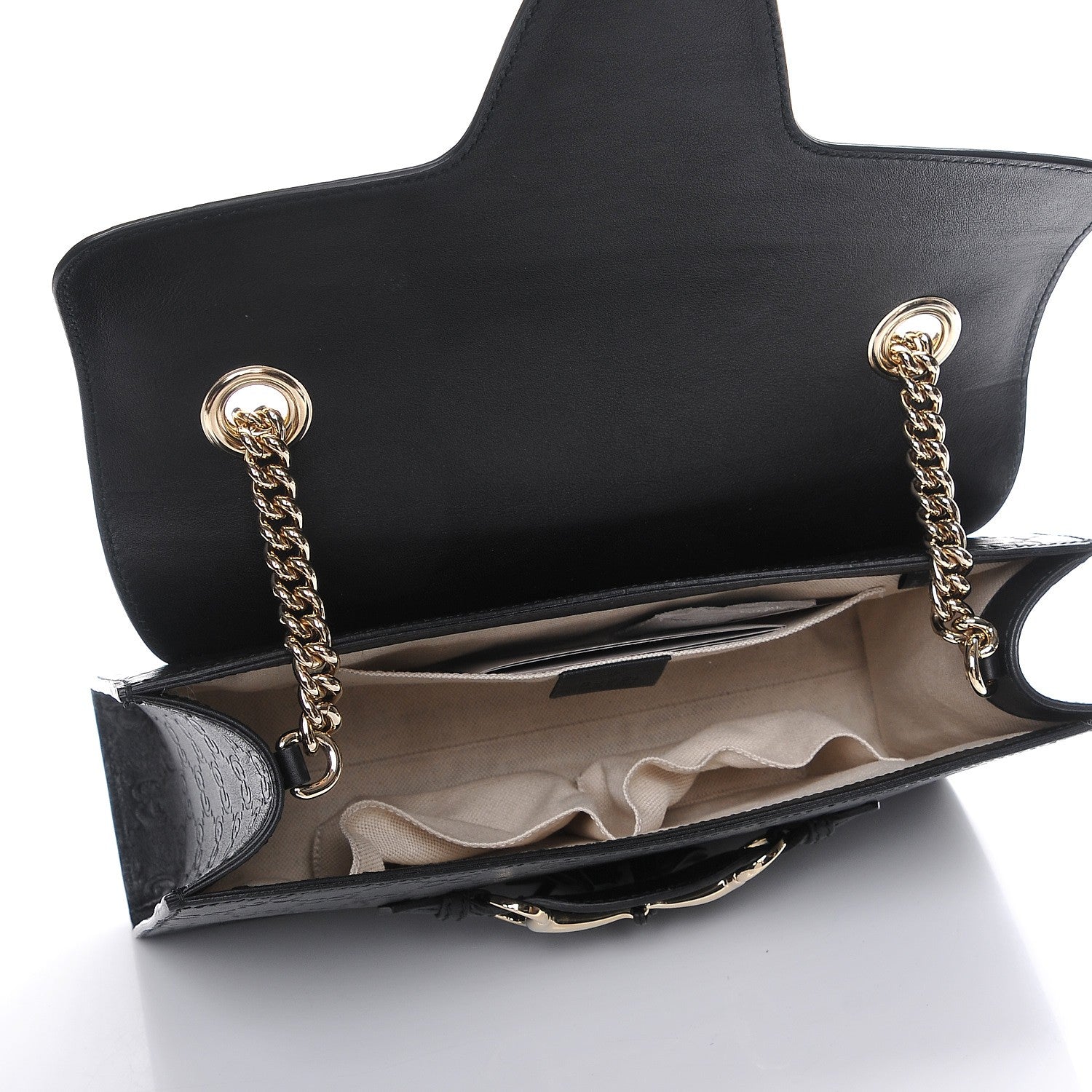 Gucci Guccissima Medium Emily Chain Shoulder Bag Black 5 of 7