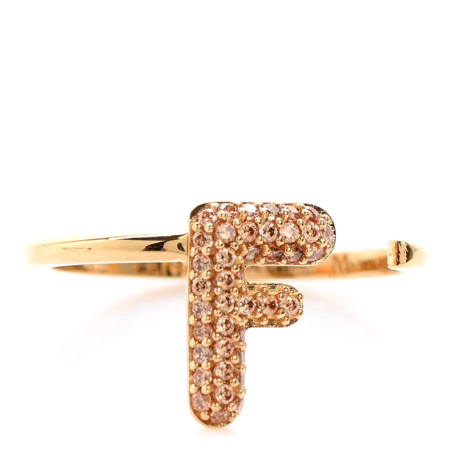 Metal Crystal F is Fendi Ring 5.5 Gold Silver