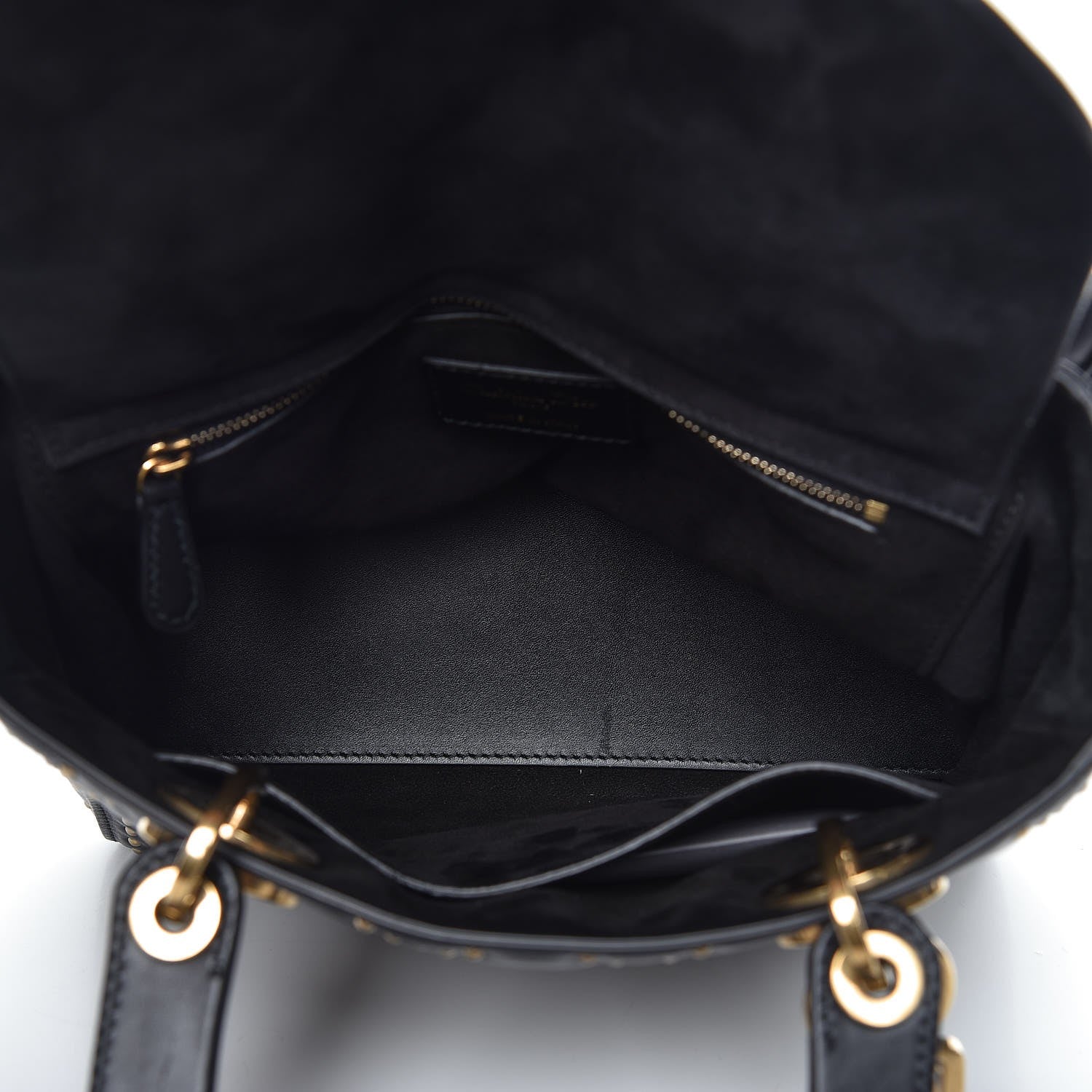 Christian Dior Calfskin Cannage Studded Medium Supple Lady Dior Black 6 of 8