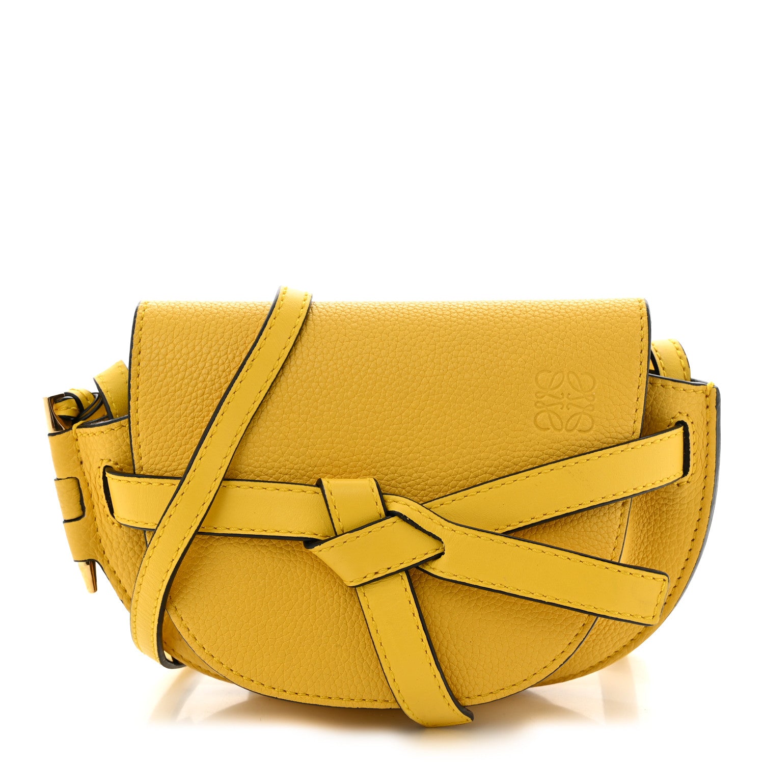 Loewe Grained Calfskin Mini Gate Crossbody Bag Yellow 1 of 11