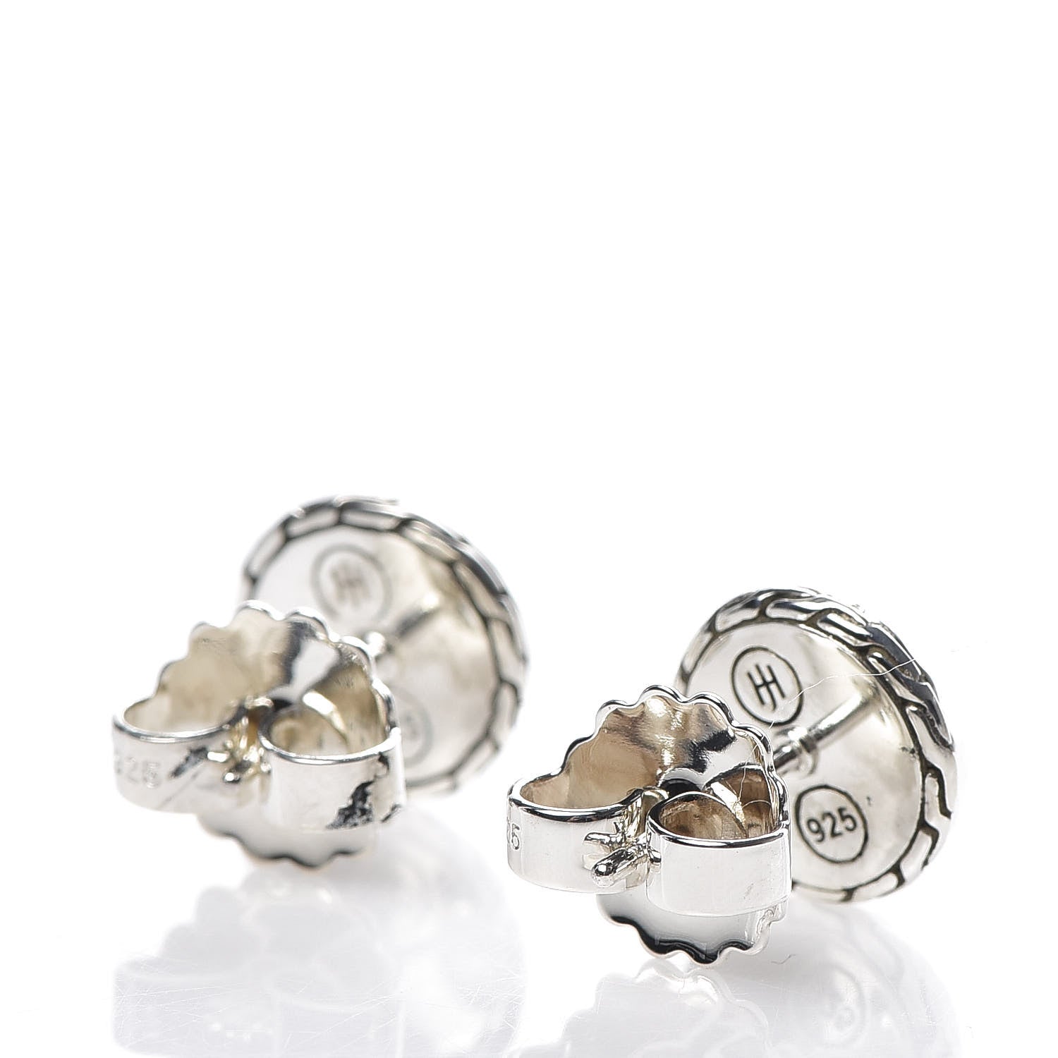 John Hardy Sterling Silver Classic Chain Hammered Stud Earrings 3 of 4