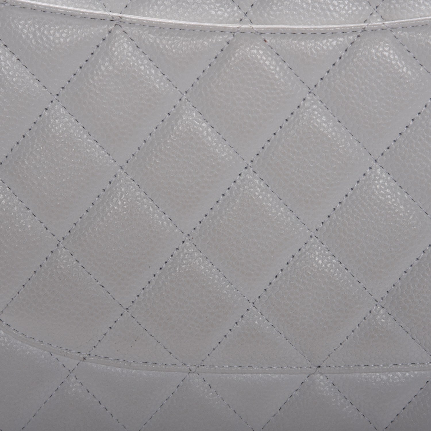 Chanel Caviar Quilted Jumbo Double Flap White 8 of 9