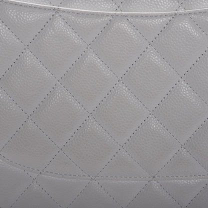 Chanel Caviar Quilted Jumbo Double Flap White 8 of 9