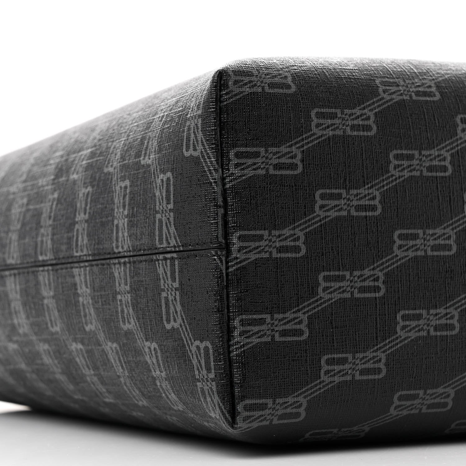 Balenciaga Coated Canvas BB Monogram Medium Signature East West Shopper Bag Black Grey 10 of 11