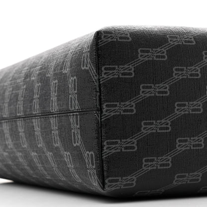 Balenciaga Coated Canvas BB Monogram Medium Signature East West Shopper Bag Black Grey 10 of 11