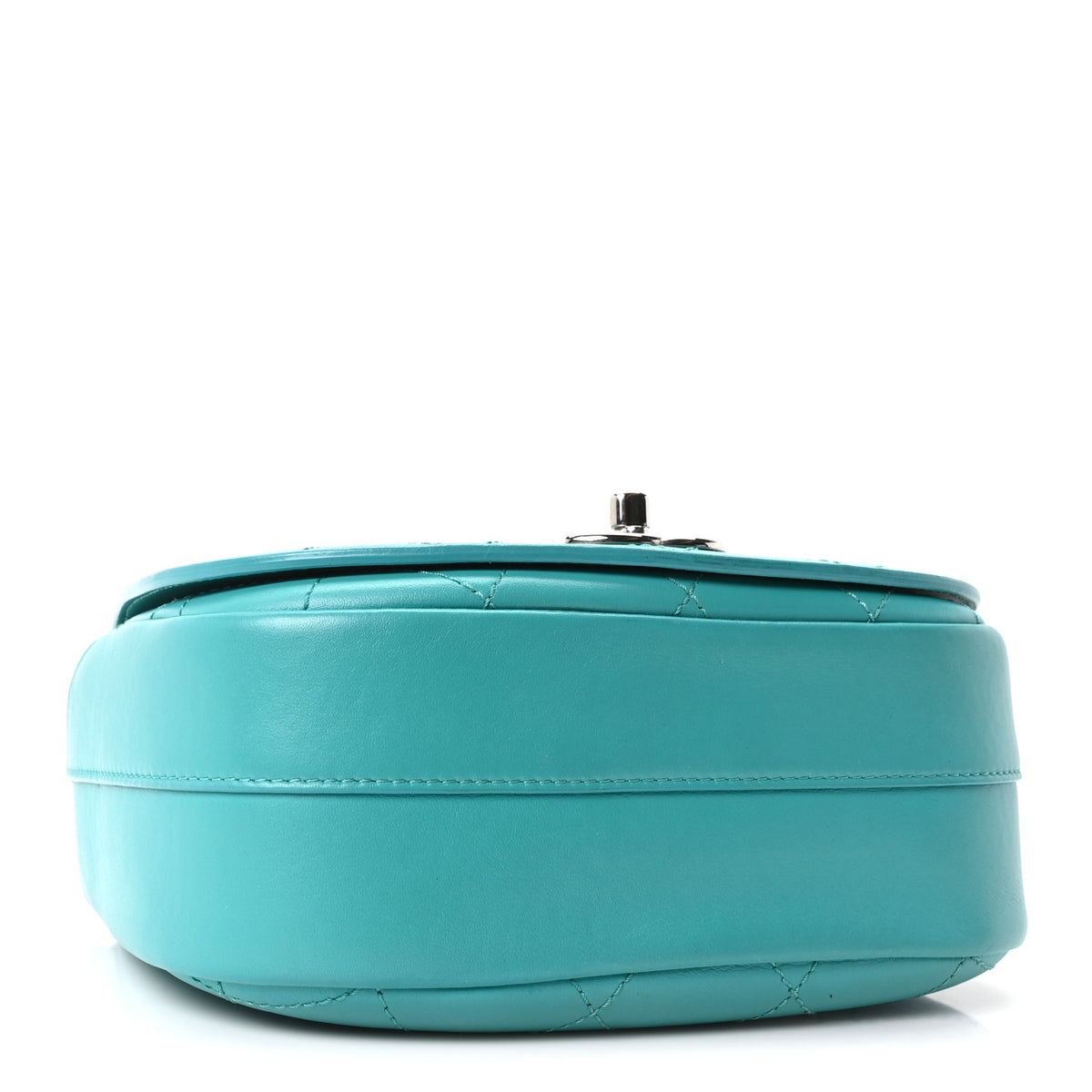 Calfskin Stitched Small Ring My Bag Flap Crossbody Turquoise