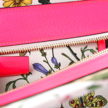 Gucci Canvas Medium Flora Tote Fuchsia 10 of 11