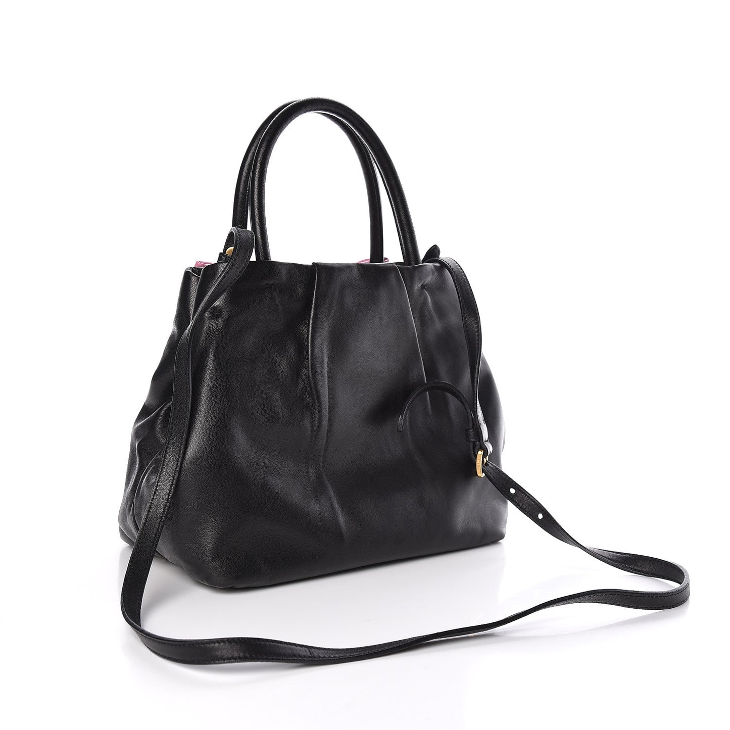 Nappa Fiocco Bow Satchel Black Geranio