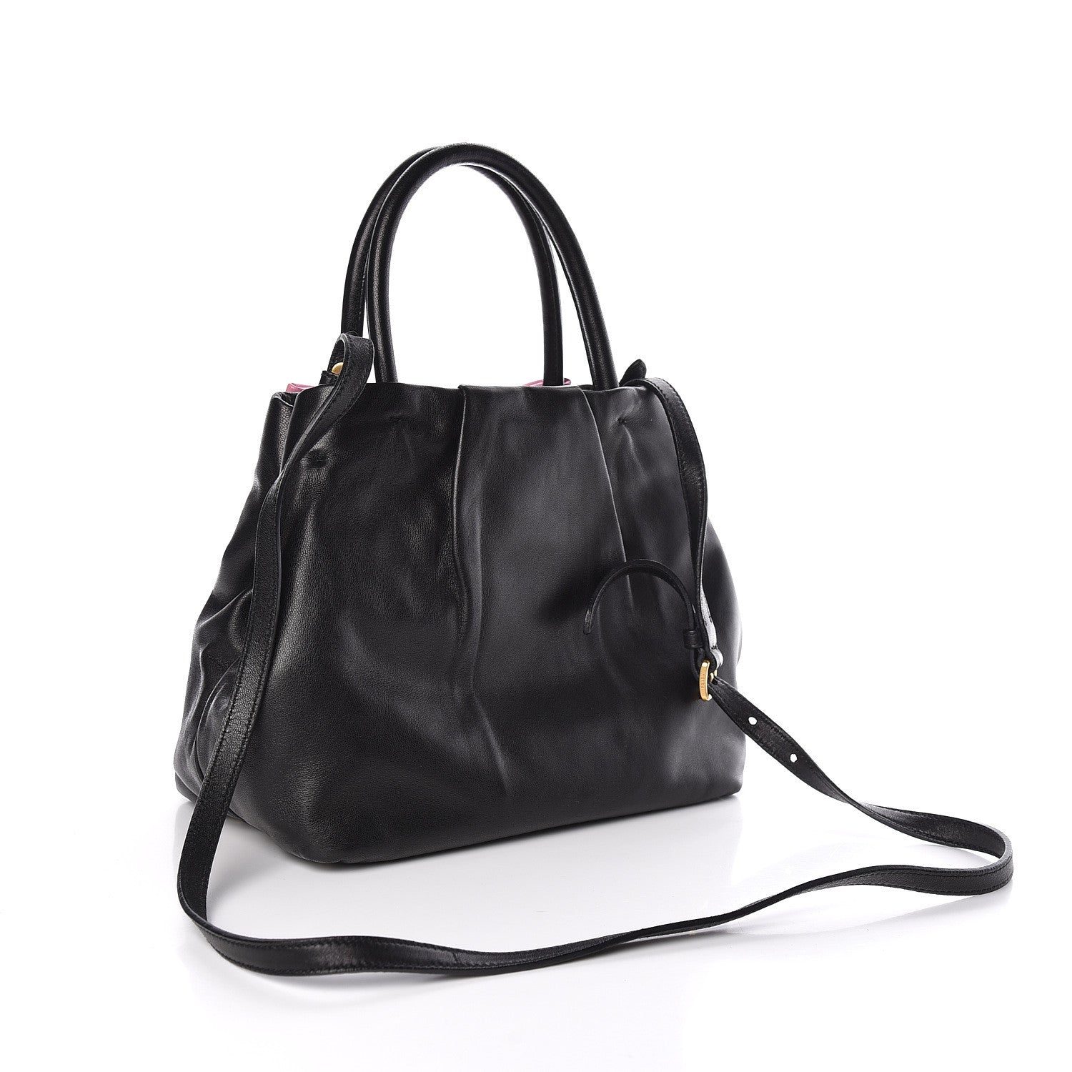 Prada Nappa Fiocco Bow Satchel Black Geranio 3 of 10