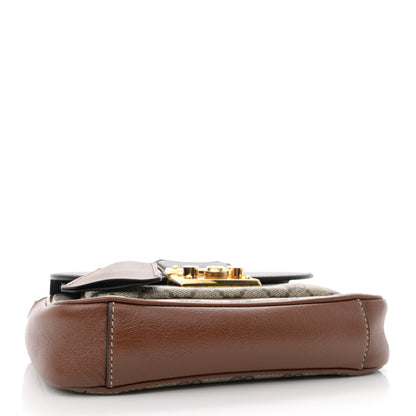 Gucci GG Supreme Monogram New Sakai Lux Calfskin Mini Padlock Flap Pocket Shoulder Bag Beige Ebony Black Cuir 4 of 14