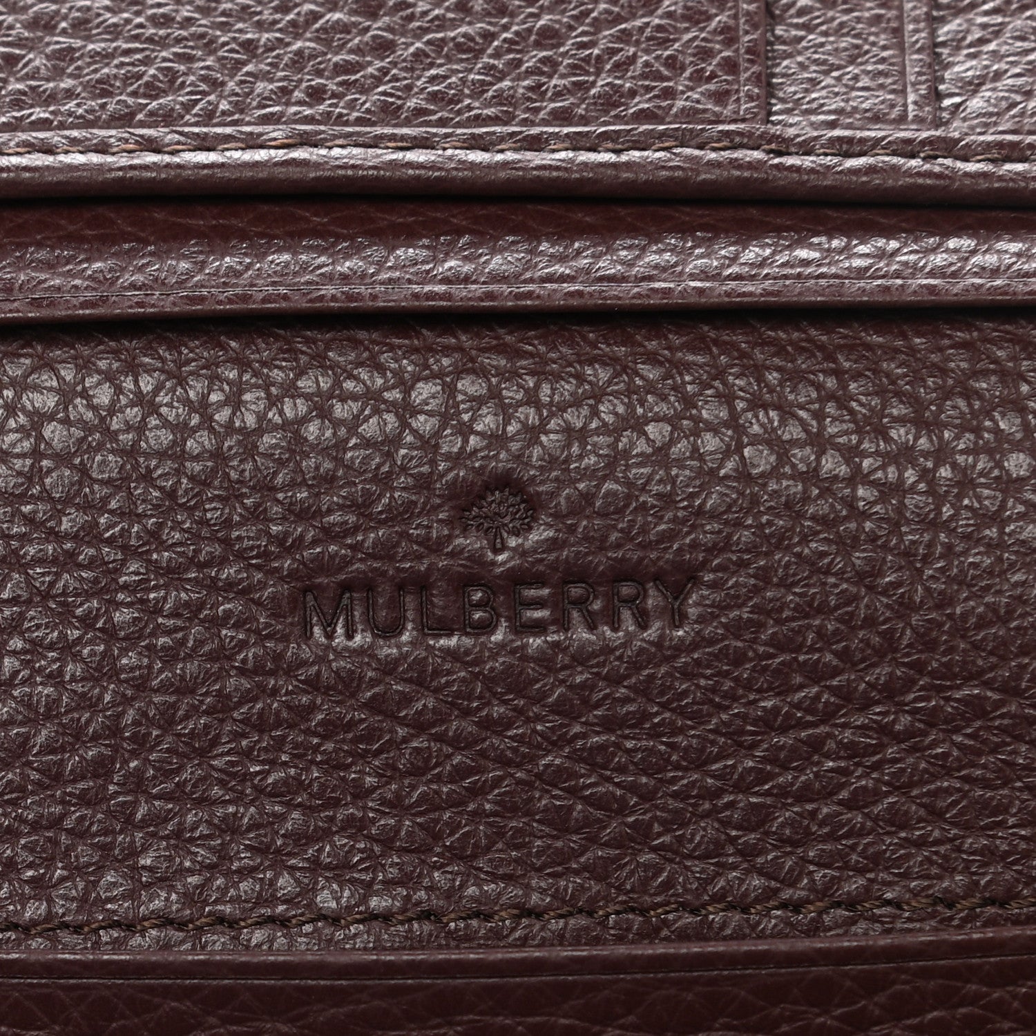 Mulberry Small Classic Grain Medium Plaque French Purse Wallet Oxblood 7 of 8