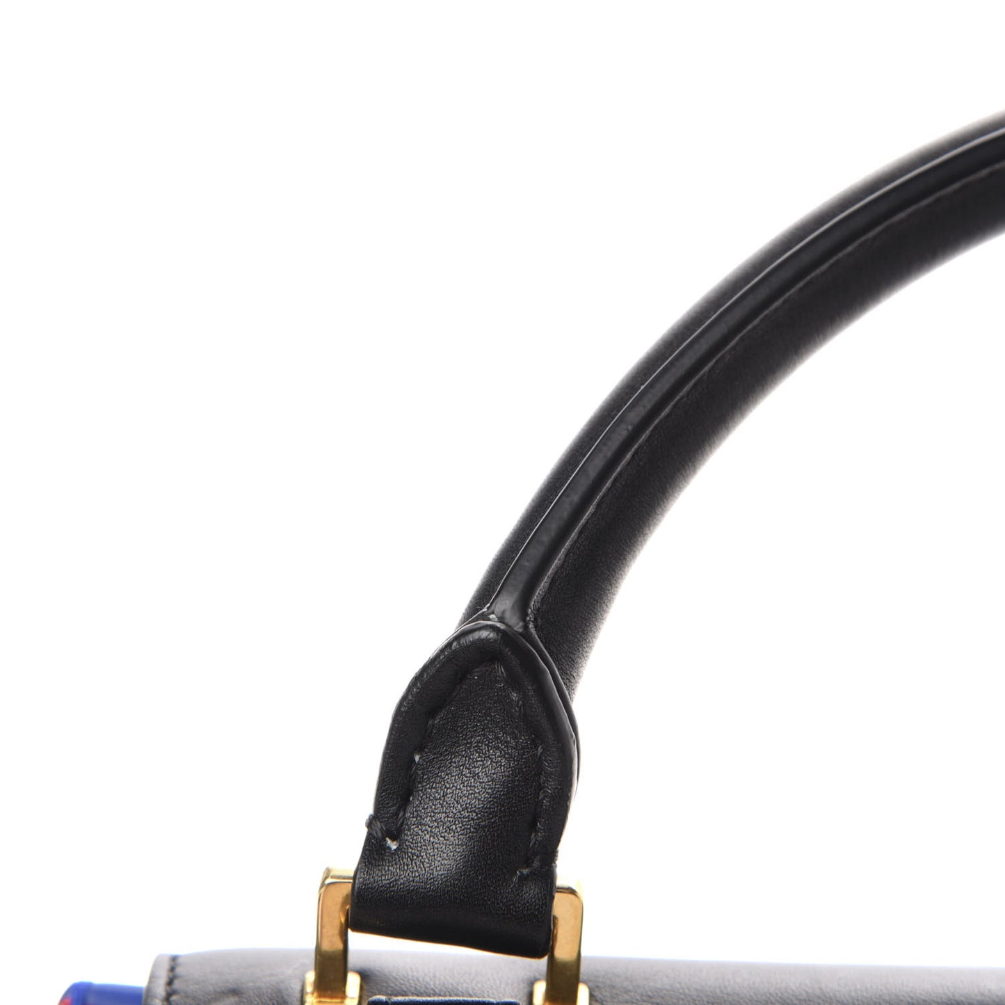 Smooth Calfskin Small Tri-Color Trapeze Black