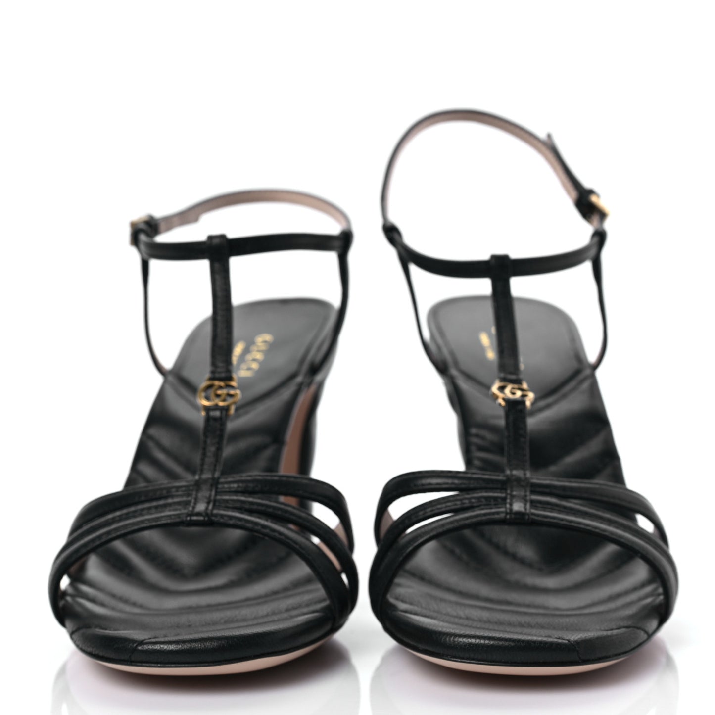 Nappa Matelasse T-Strap 40mm Sandals 37 Black
