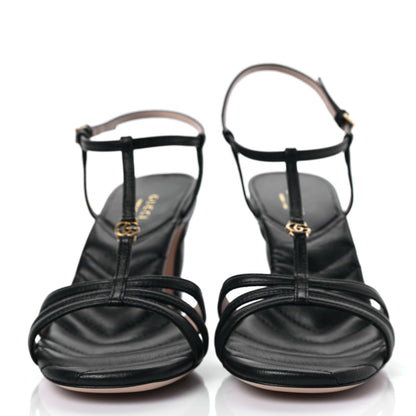 Gucci Nappa Matelasse T-Strap 40mm Sandals 37 Black 2 of 8