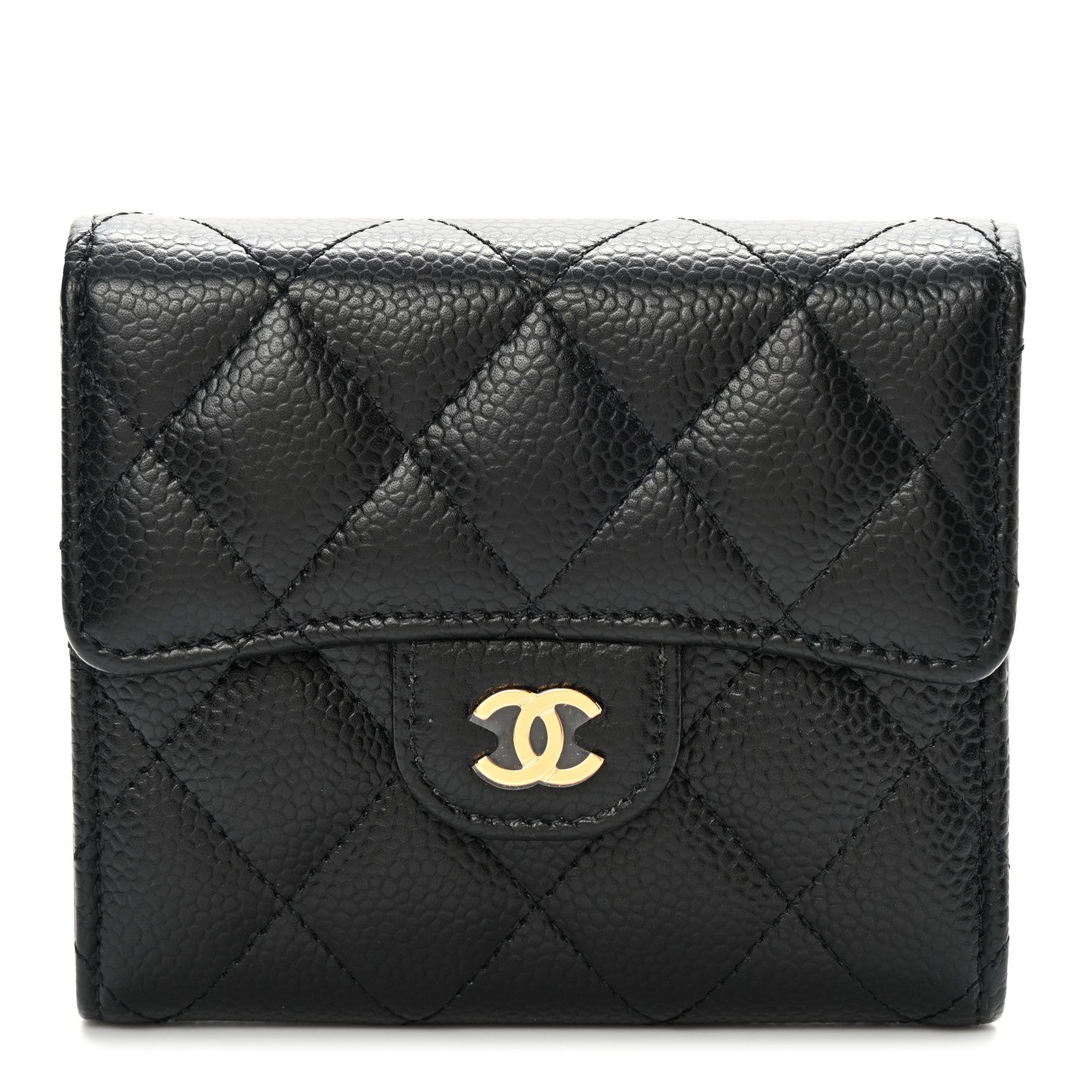 Chanel Caviar Quilted Compact Flap Wallet Black 1 of 8