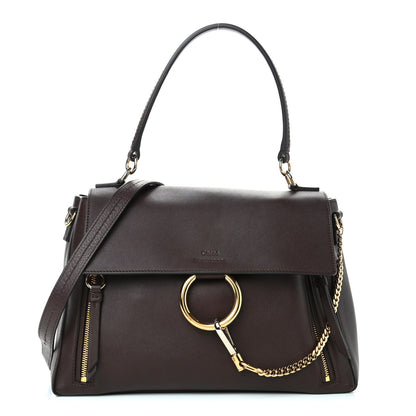 Chloe Calfskin Medium Faye Day Shoulder Bag Carbon Brown 1 of 4