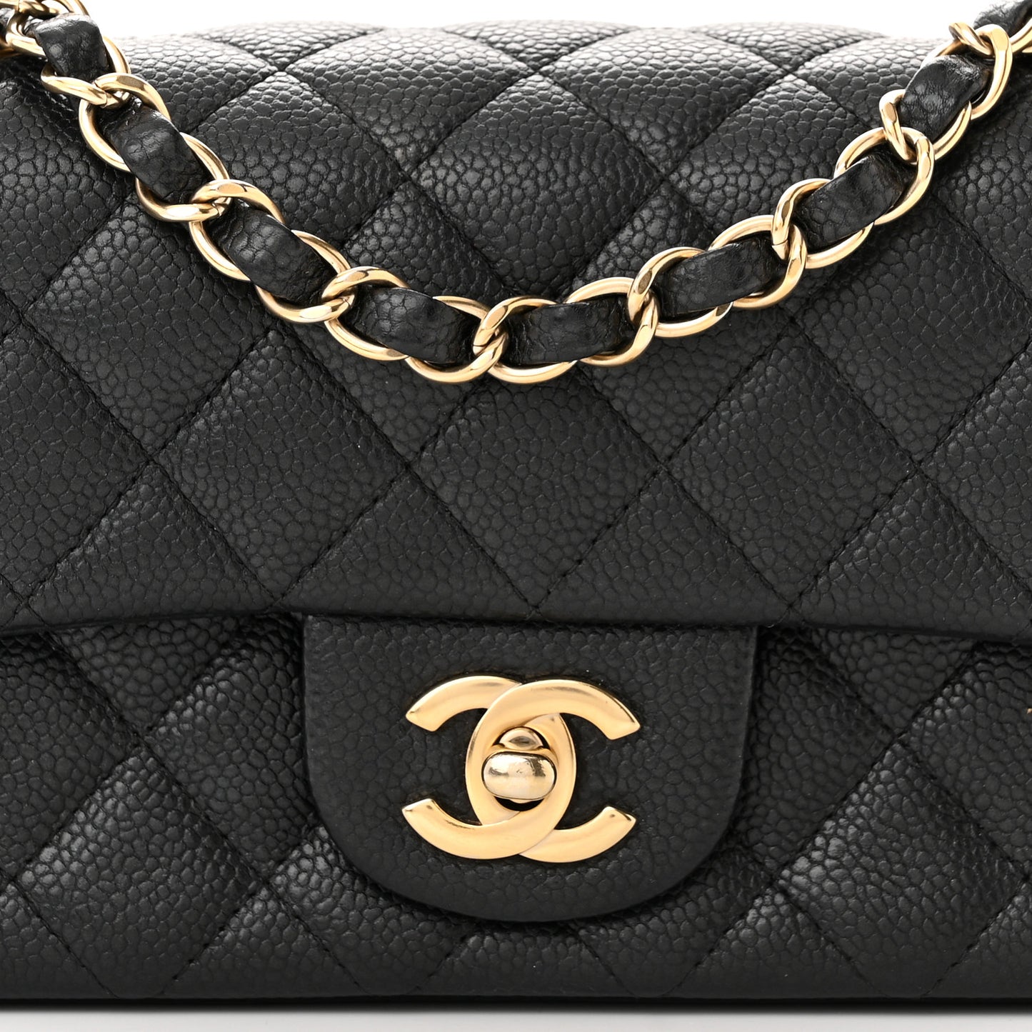Caviar Quilted Mini Rectangular Flap Black