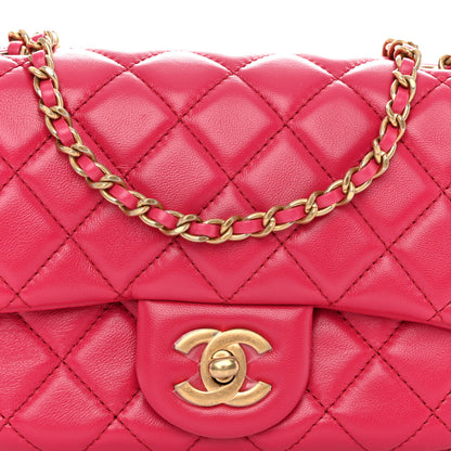 Chanel Lambskin Quilted Mini Pearl Crush Flap Fuchsia 8 of 10