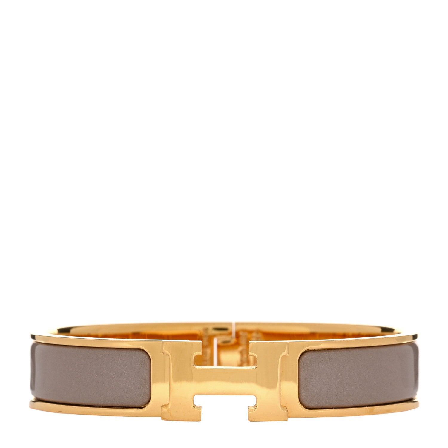 Hermes Enamel Narrow Clic Clac H Bracelet PM Marron Glace 1 of 4