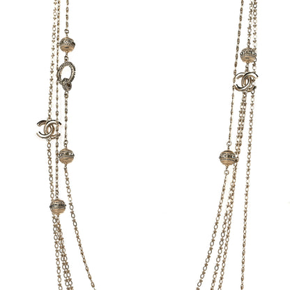 Chanel Crystal CC Long Necklace Gold 3 of 4