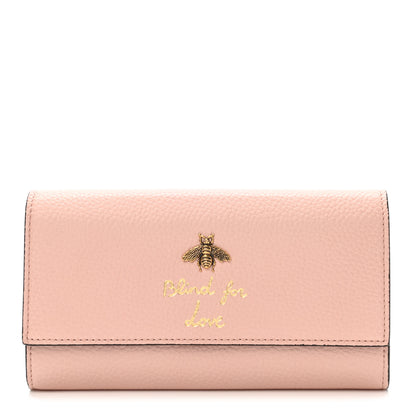Gucci Calfskin Animalier Continental Wallet Porcelain Rose 1 of 8