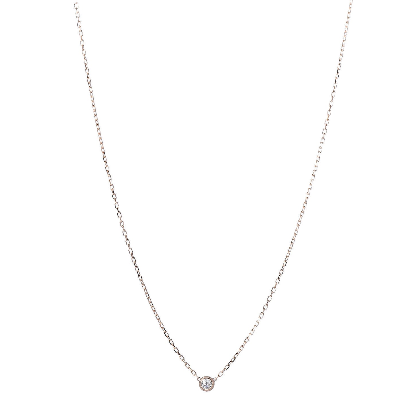 18K Pink Gold Diamond SM D'Amour Pendant Necklace