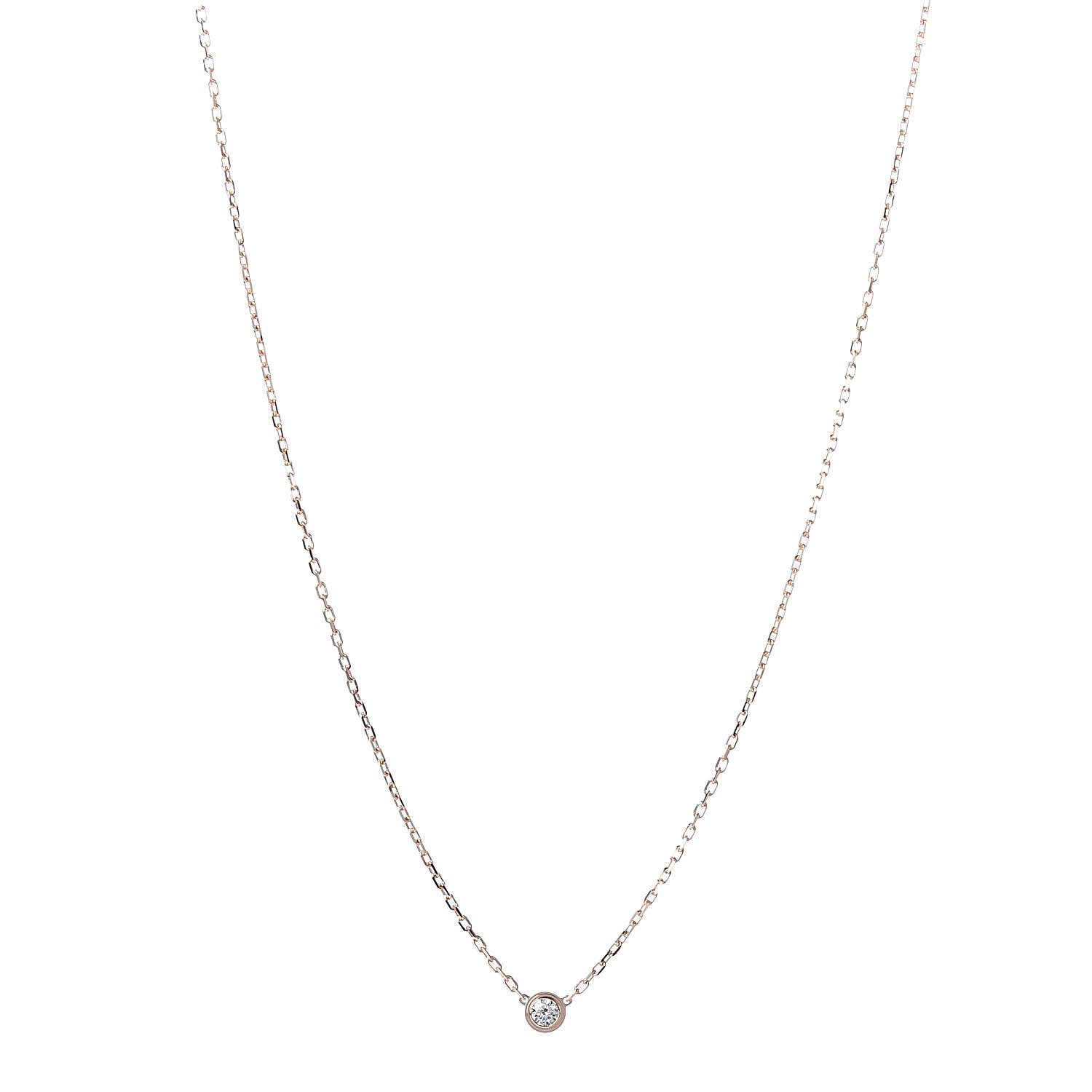 Cartier 18K Pink Gold Diamond SM D'Amour Pendant Necklace 1 of 7