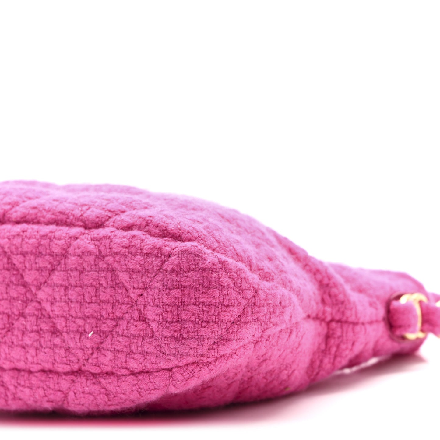 Cashmere Tweed Quilted CC Links Hobo Fuchsia
