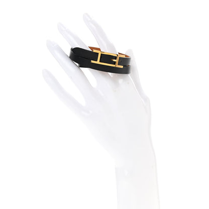 Hermes Chamonix Hapi 3MM Triple Tour Wrap Bracelet M Black 2 of 8