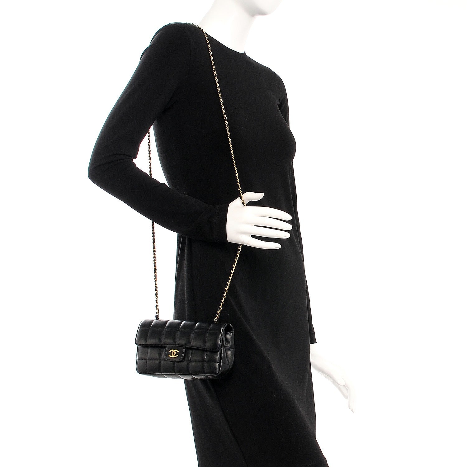 Chanel Lambskin Quilted Mini Chocolate Bar Flap Black 2 of 9