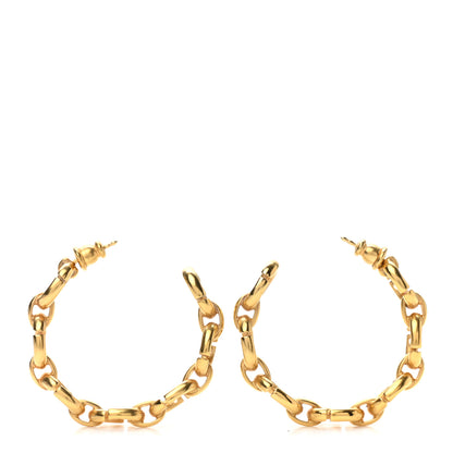 Christian Dior Metal Hoop Earrings Aged Gold 1 of 4