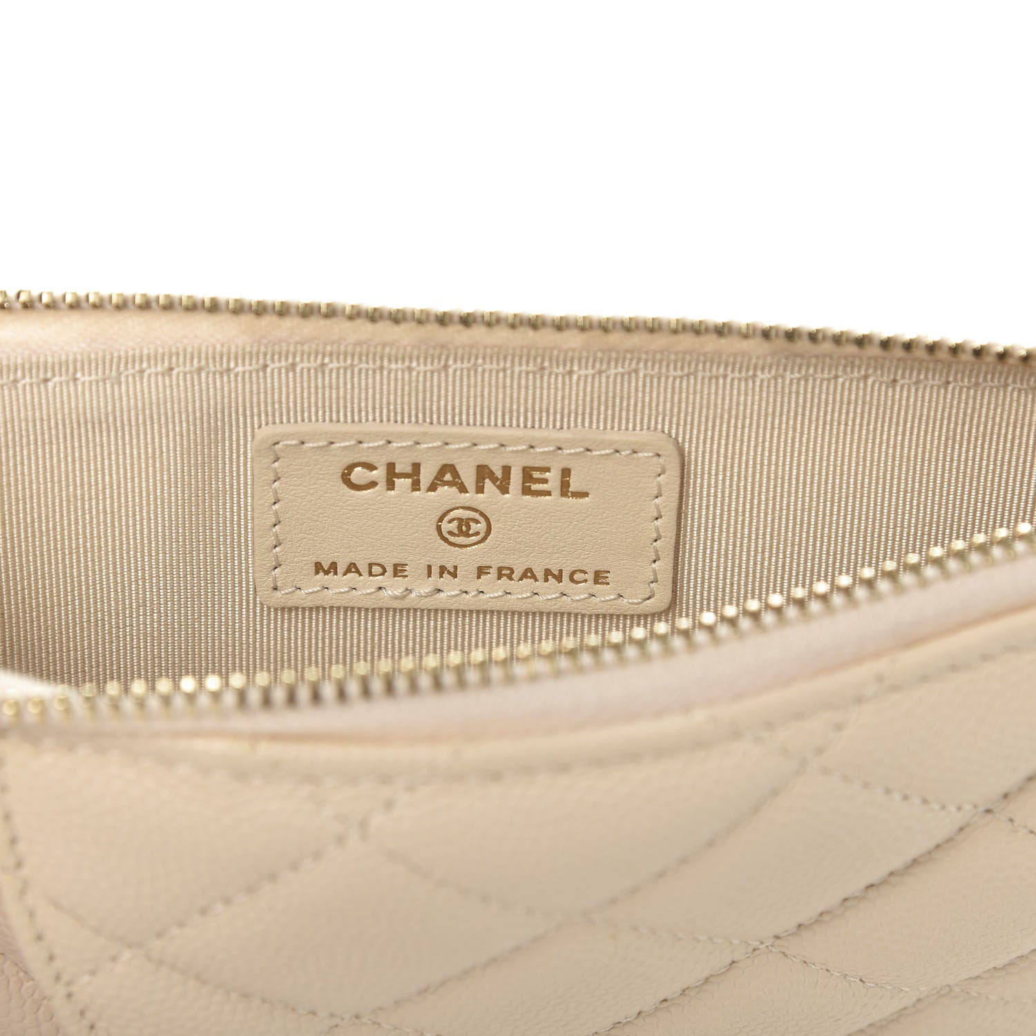 Chanel Caviar Quilted Classic Flat Wallet Pouch Light Beige 6 of 8